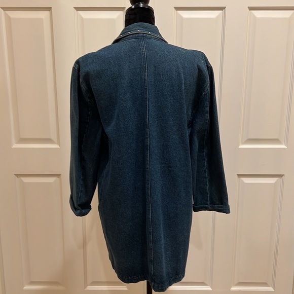 Vintage Embroidered Denim Western Oversized Blazer Jacket - Picture 6 of 7